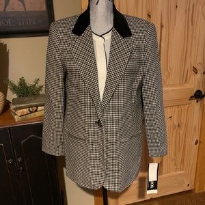 SAG HARBOR Vintage Houndstooth Blazer NWT SZ 8P